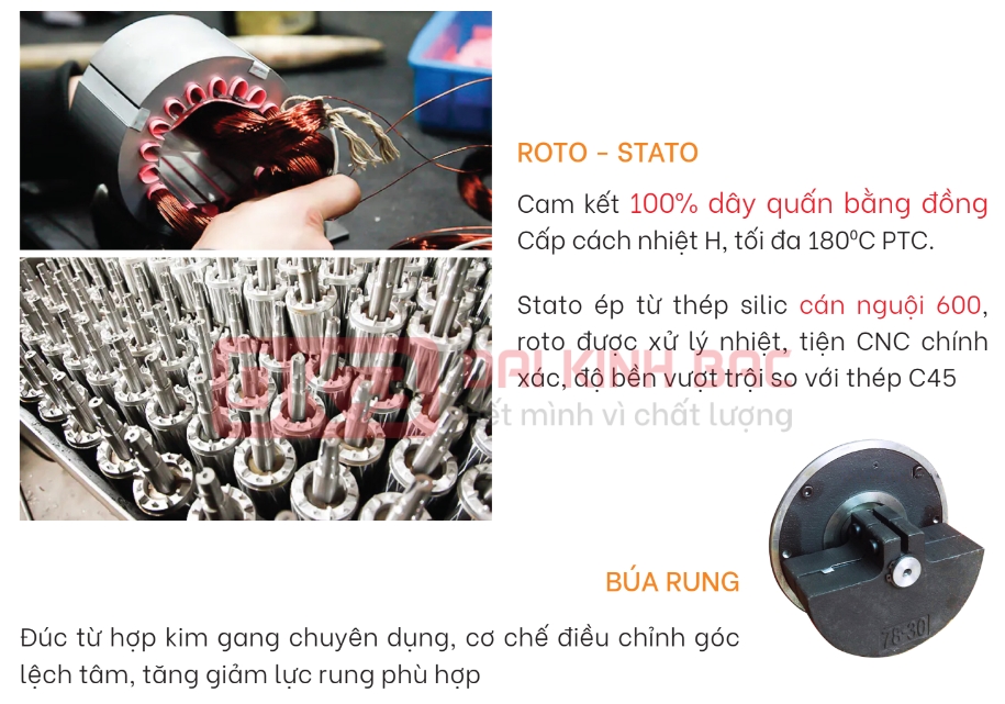 Ưu điểm động cơ rung 40W