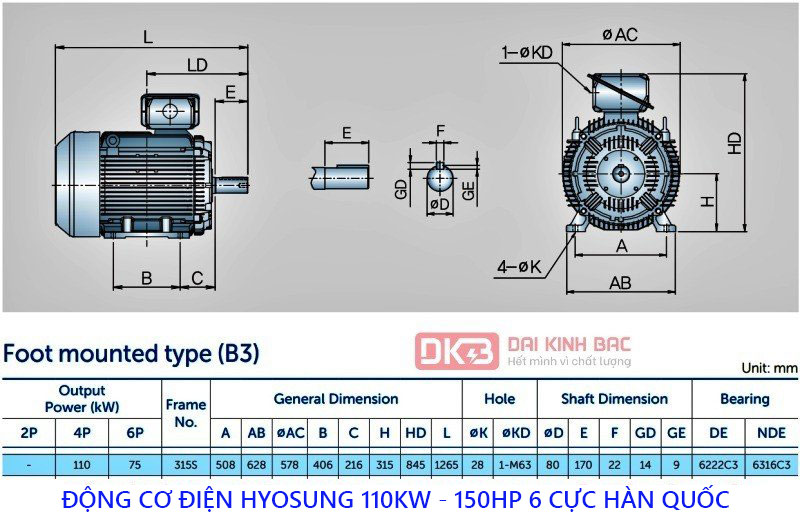 ban ve dong co dien hyosung 110kw chan de