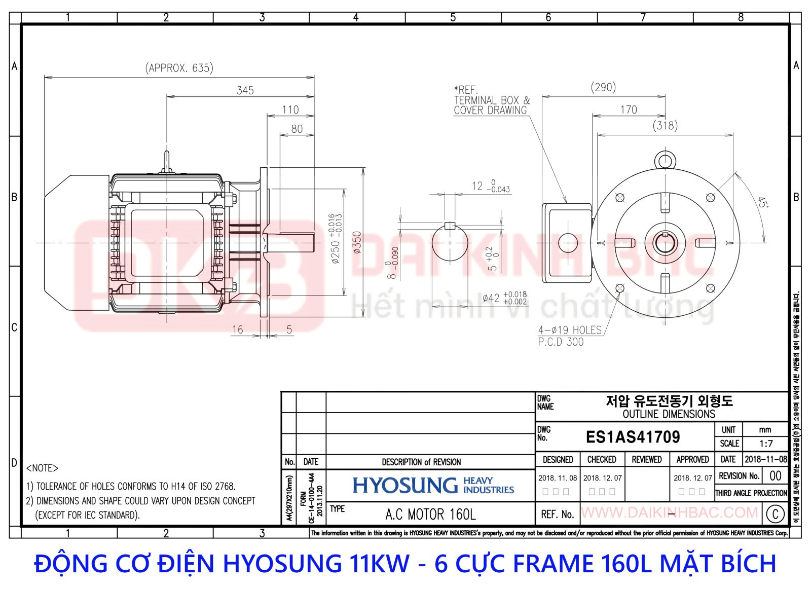 ban ve dong co dien hyosung 11kw mat bich