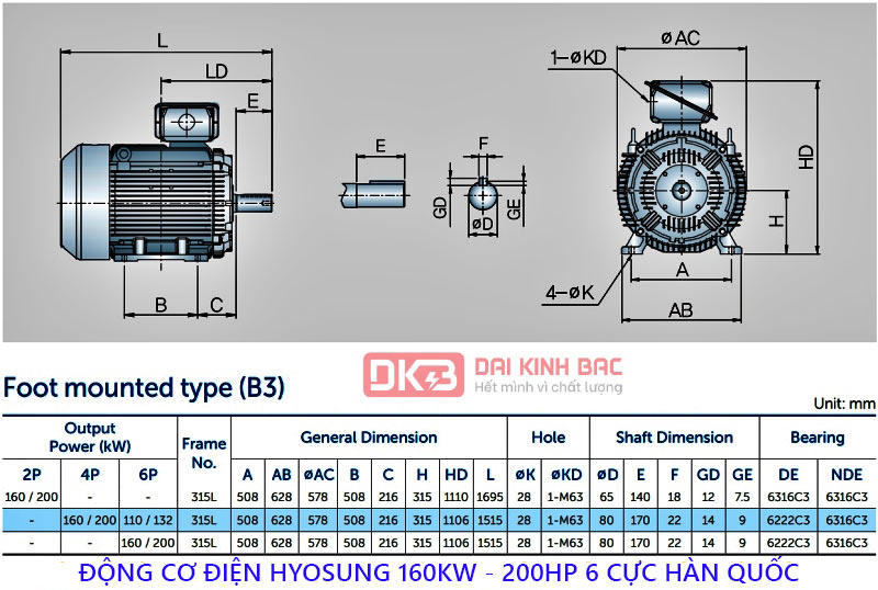 ban ve dong co dien hyosung 160kw chan de