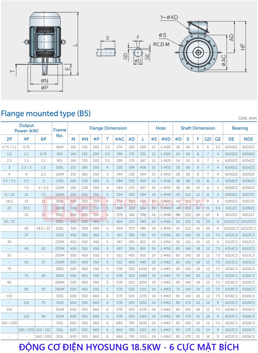 ban ve dong co dien hyosung 22kw mat bich