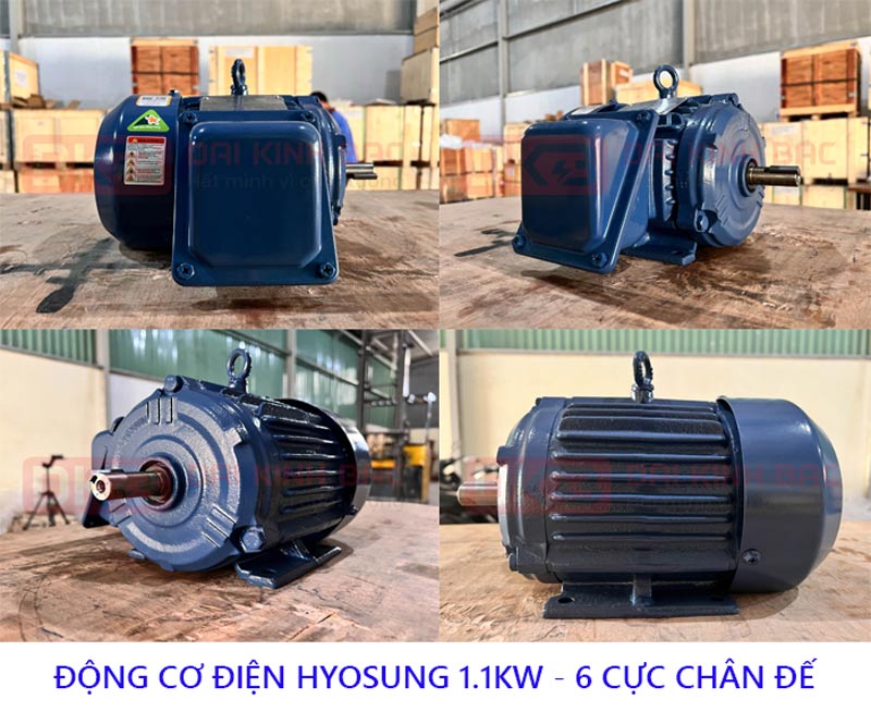 dong co dien hyosung 1.1kw 6 cuc mat bich