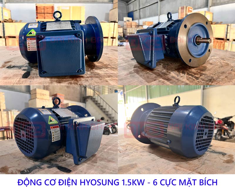 dong co dien hyosung 1.5kw 6 cuc mat bich