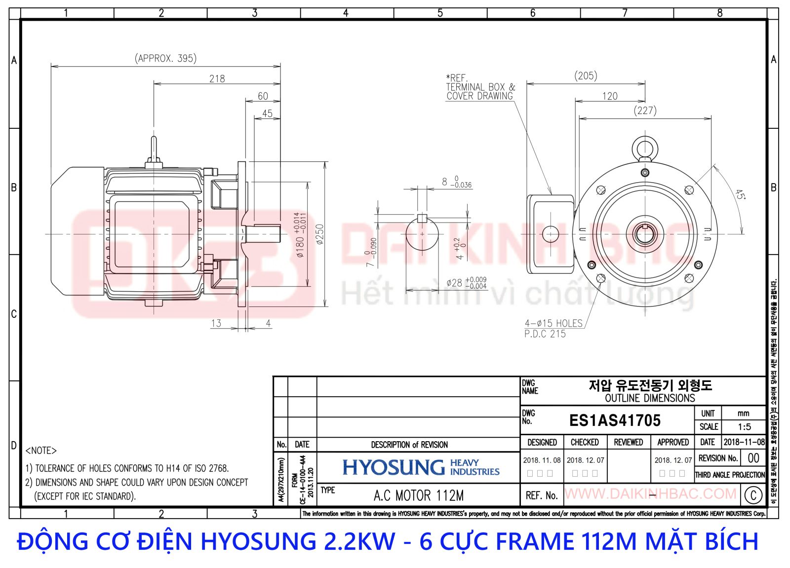 ban ve dong co dien hyosung 2.2kw mat bich