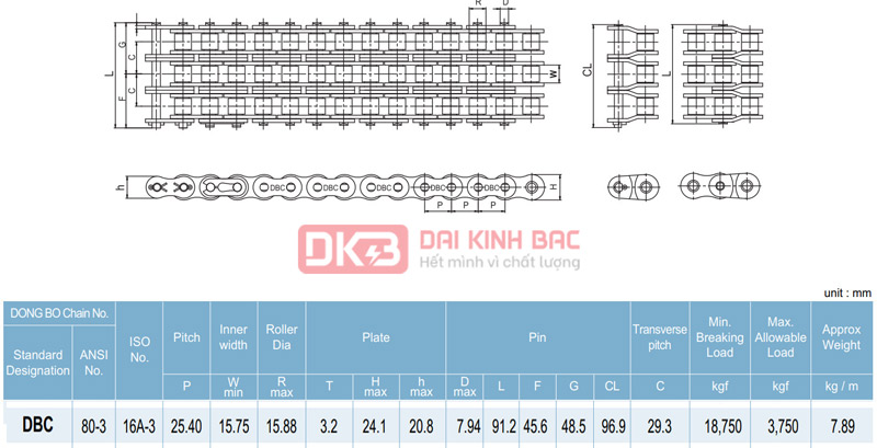 catalog xich 3 day dongbo dbc 80-3 han quoc