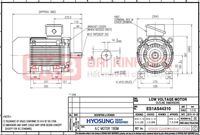 động cơ bơm nước 18.5kw 25hp hyosung hàn quốc