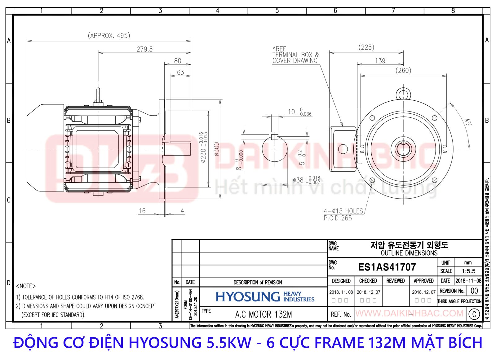 ban ve dong co dien hyosung 5.5kw mat bich