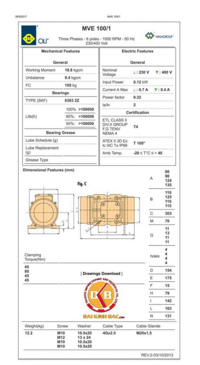 bản vẽ động cơ rung Oli 012KW 