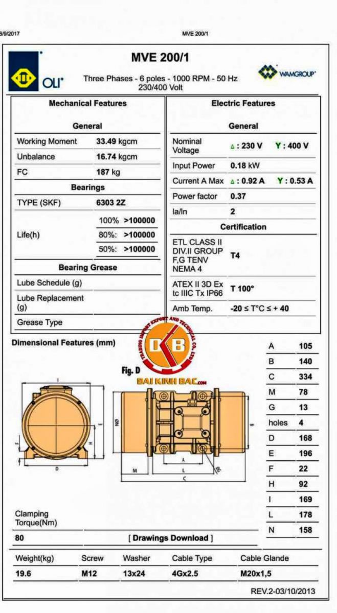 bản vẽ chi tiết động cơ rung 0li 6 cực 0.18kw