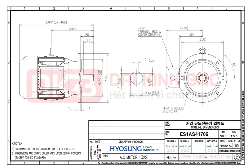 động cơ bơm nước 3kw 4hp hyosung hàn quốc