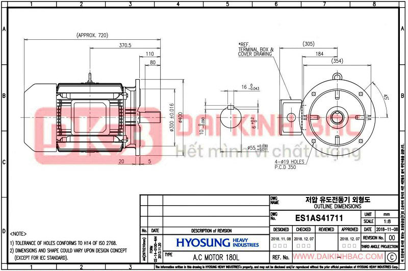 động cơ bơm nước 18.5kw 25hp hyosung hàn quốc