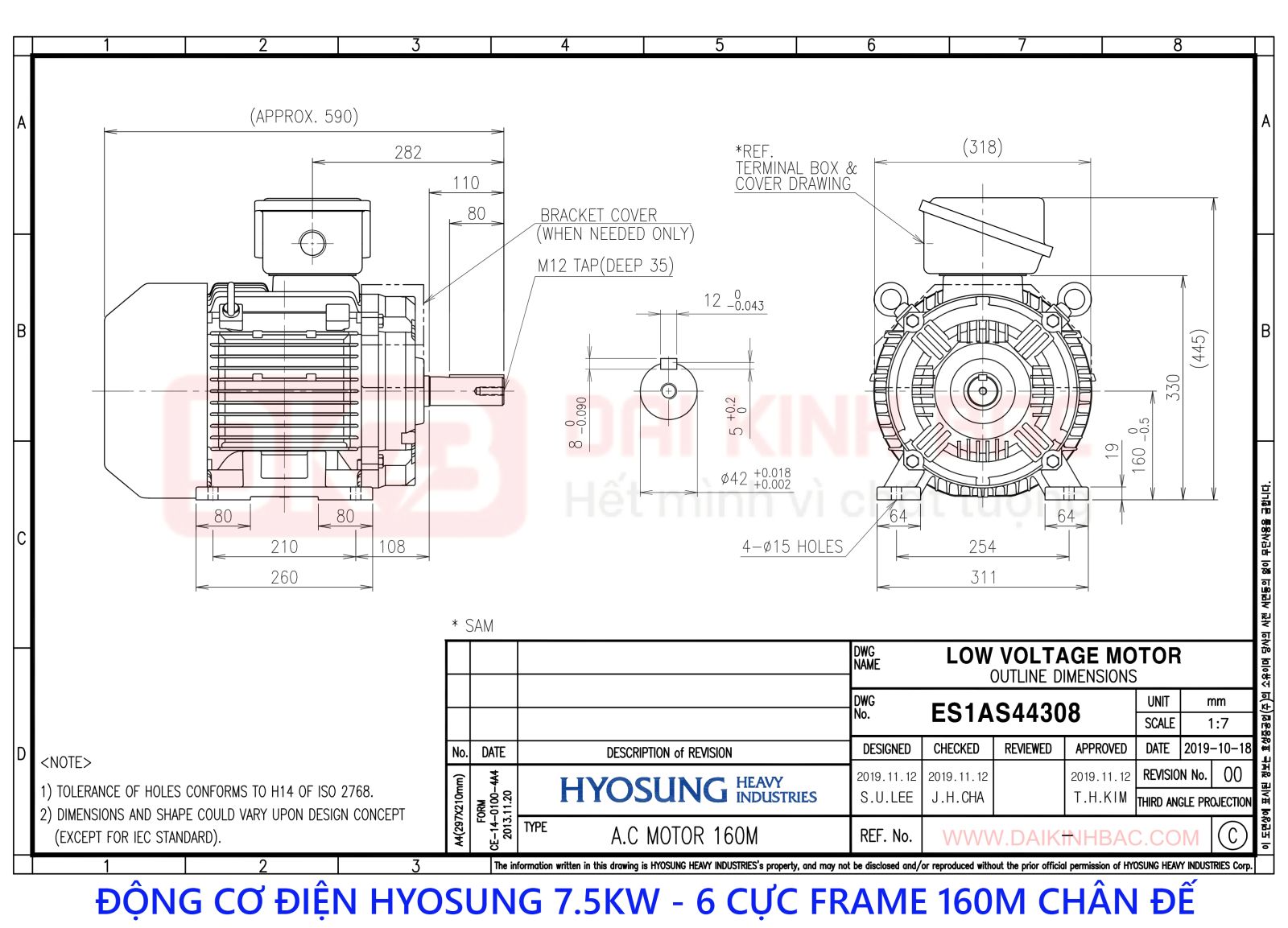 ban ve dong co dien hyosung 7.5kw 6 cuc chan de