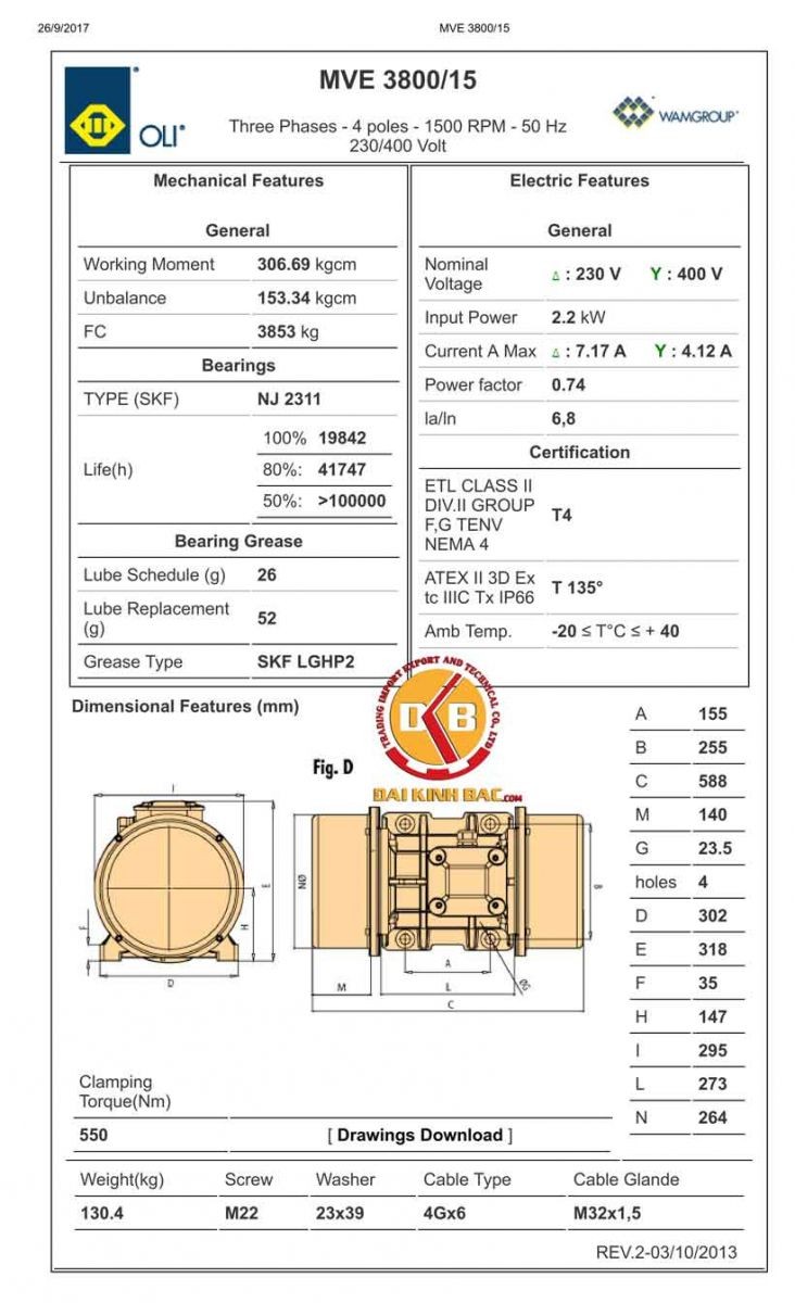 bản vẽ chi tiết động cơ rung 2.2KW