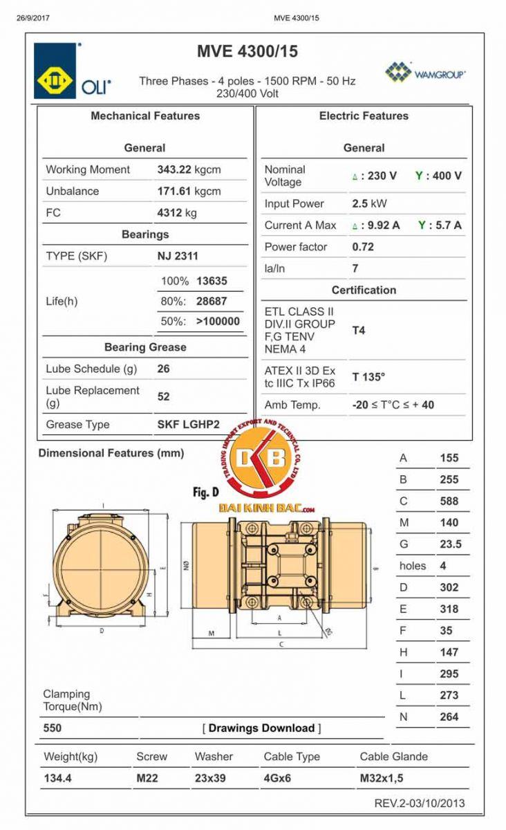 Bản vẽ đông cơ rung oli 4 cực 2.5KW