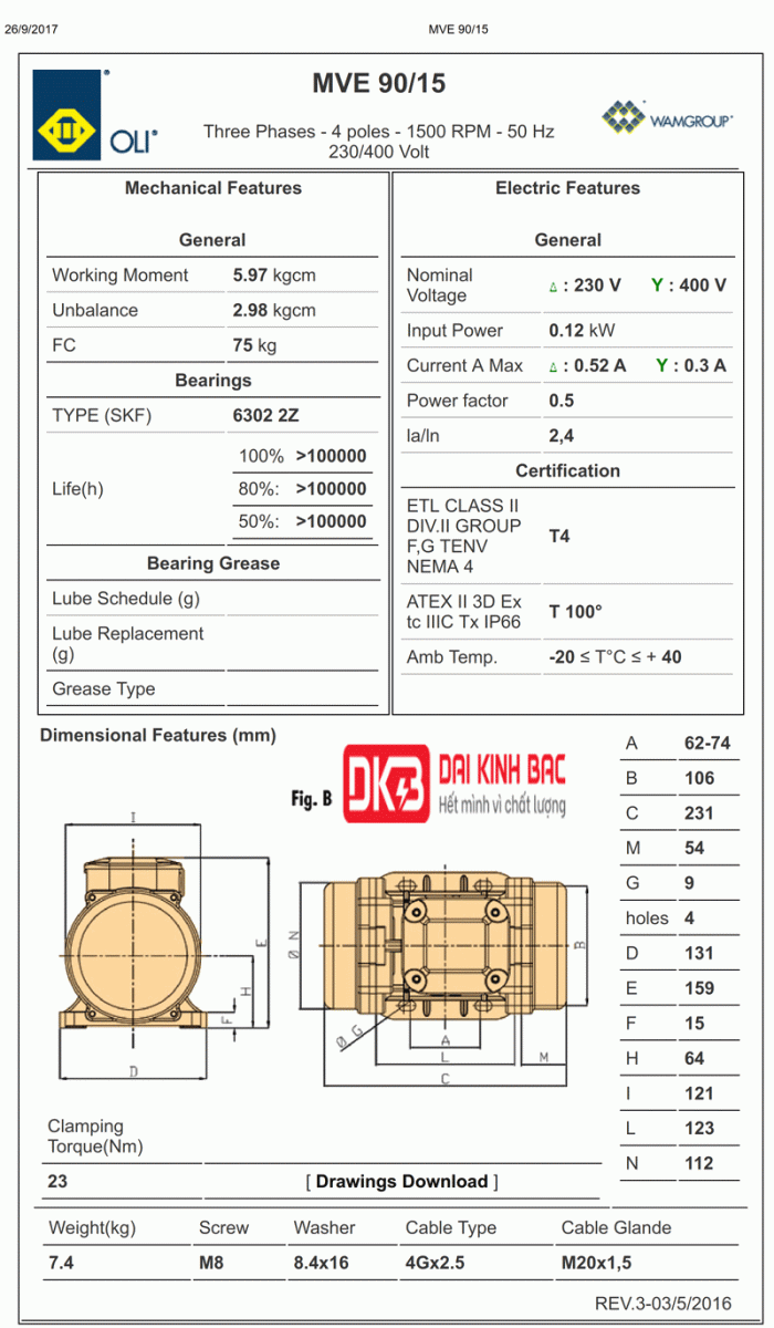 bản vẽ động cơ rung oli 90w 4 cực