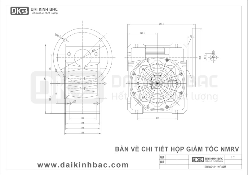 Hộp Giảm Tốc Trục Vít Bánh Vít Cao Cấp NMRV 110 Của BGM