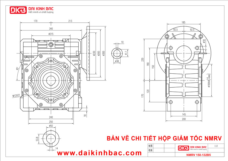 Hộp Giảm Tốc Trục Vít Bánh Vít Cao Cấp NMRV 150 Của BGM