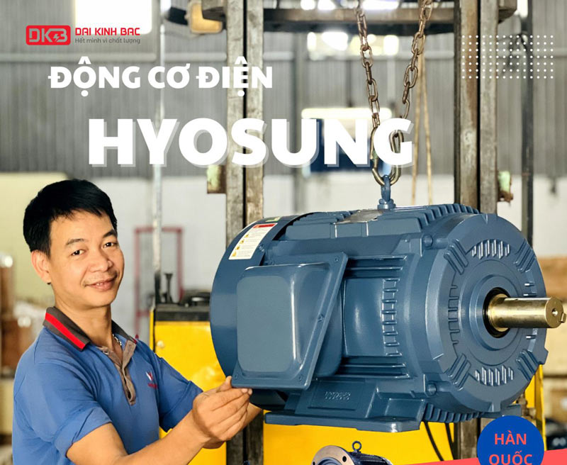 Motor Điện 3 Pha 0.75KW- 1HP 6P 6 Cực - Hyosung Hàn Quốc