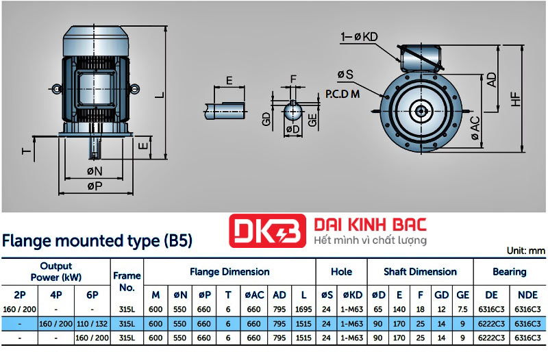 Động Cơ Bơm Nước 160KW - 200HP Hyosung Hàn Quốc