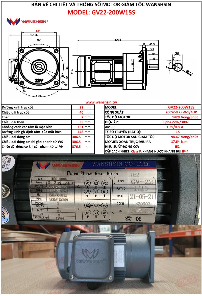 ban-ve-dong-co-giam-toc-mat-bich-Wanshsin-GV22-200W-15S