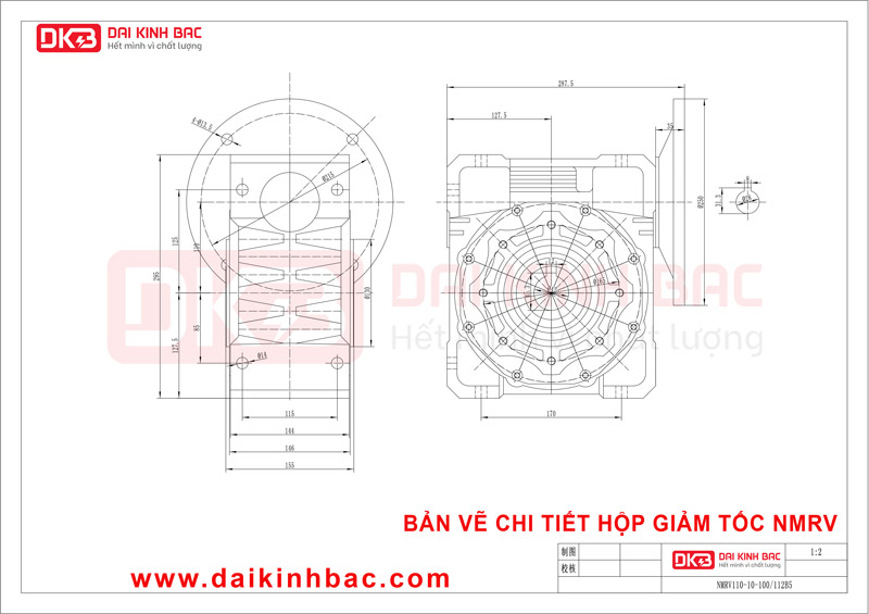 Hộp giảm tốc cốt âm nmrv 110