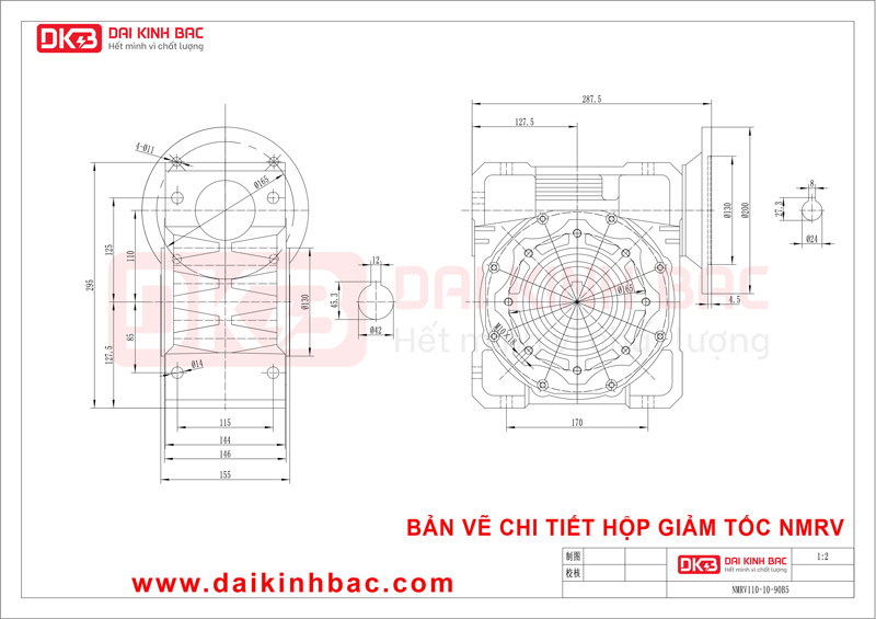 Hộp giảm tốc cốt âm nmrv 110