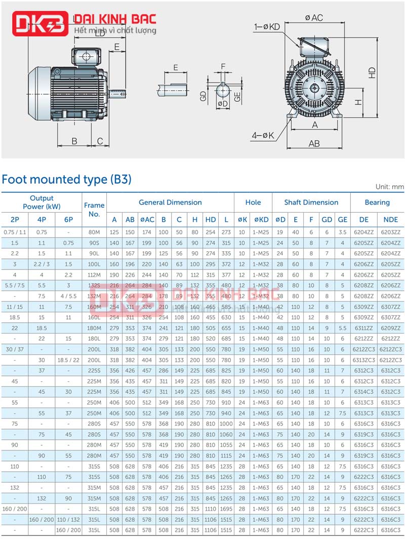 Motor Điện 3 Pha 6 Cực Hyosung Hàn Quốc