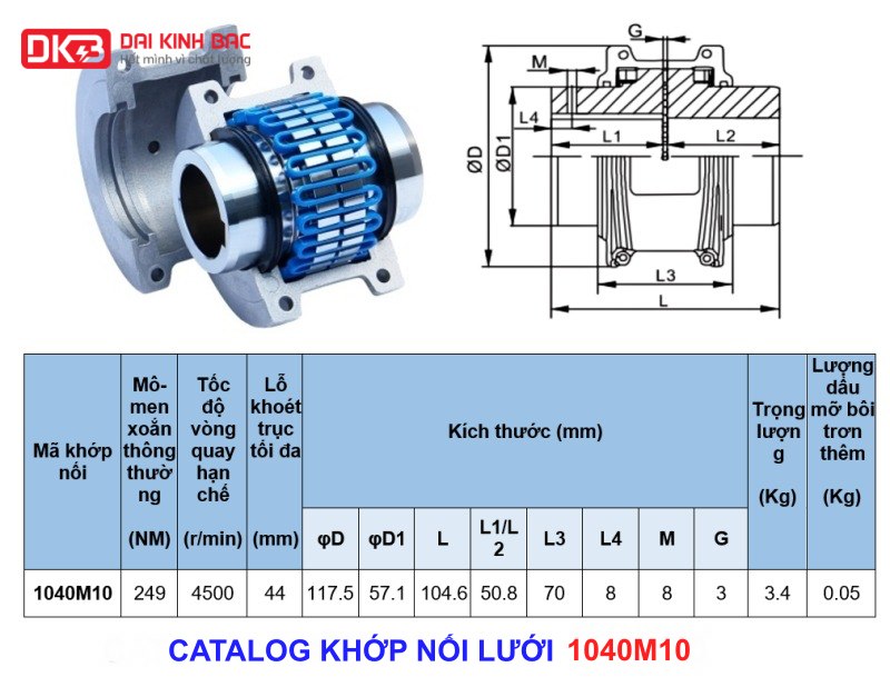 Catalog khớp nối lưới 1040M10