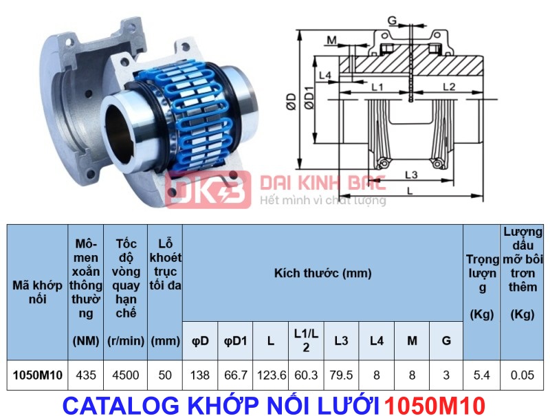 Catalog khớp nối lưới 1050M10