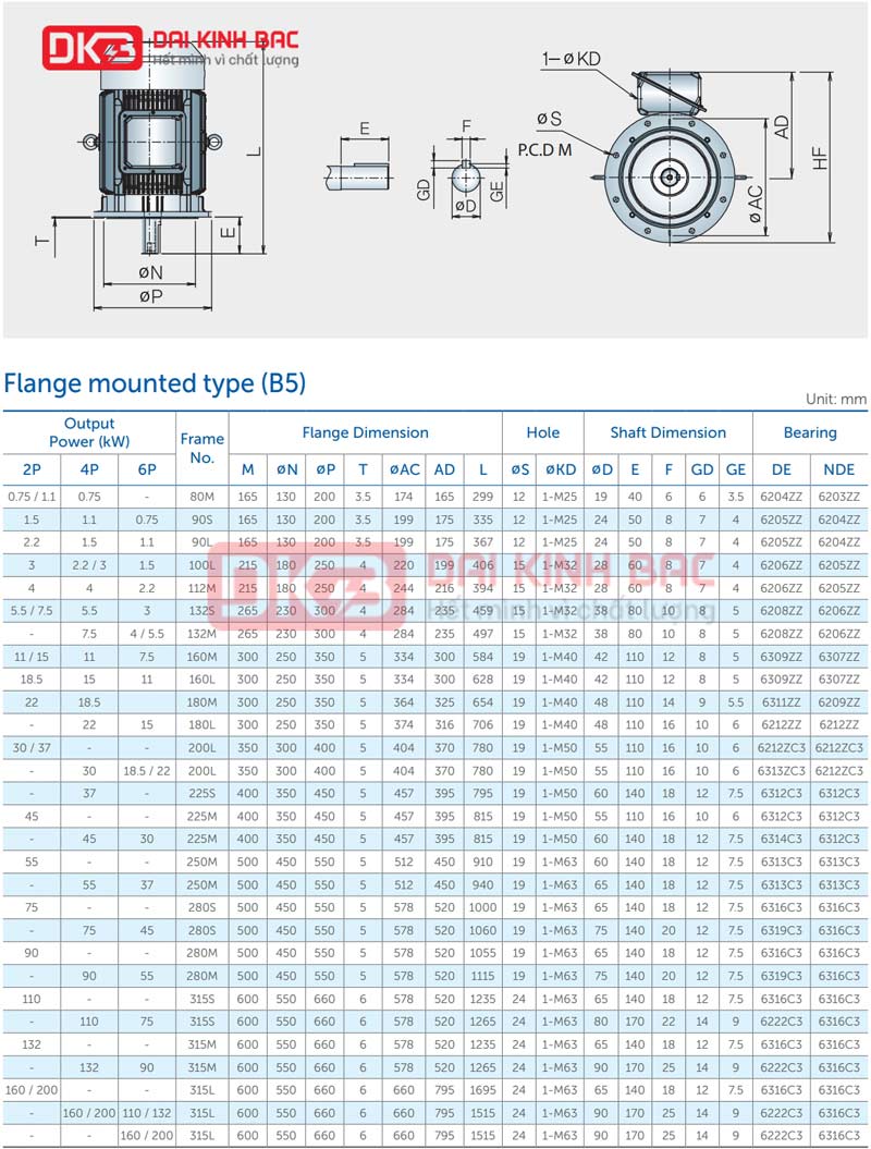 Motor Điện 3 Pha 6 Cực Hyosung Hàn Quốc