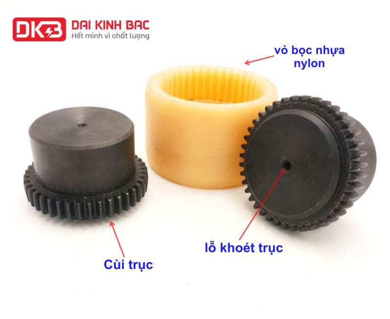 cấu tạo khớp nối nylon bọc bánh răng