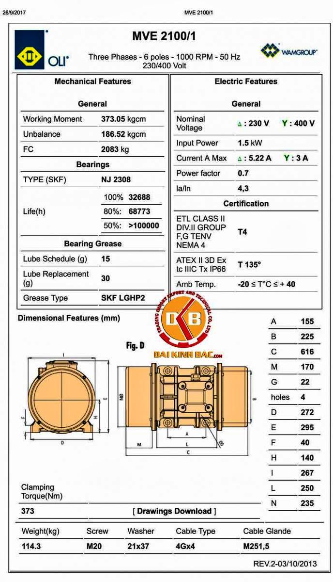 Bản vẽ động cơ rung oli 6 cực 1.5Kw