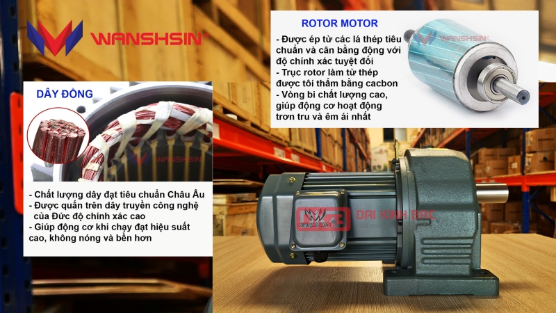 Động cơ giảm tốc chân đế wanshsin gh50-1500w-150s