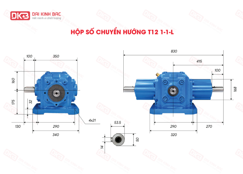 hộp số chuyển hướng t12-4:1