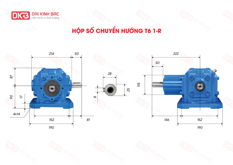 hộp số chuyển hướng t6-5:1