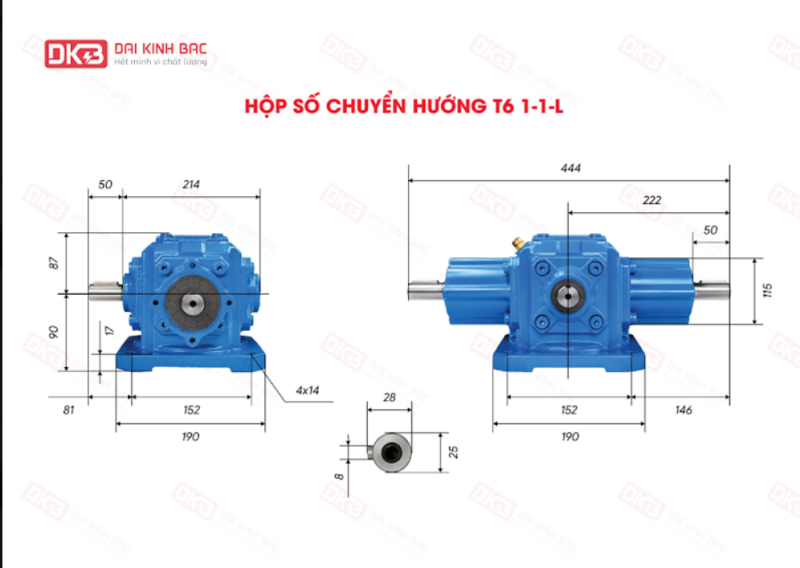hộp số chuyển hướng t6-5:1