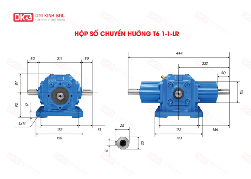 hộp số chuyển hướng t6-5:1