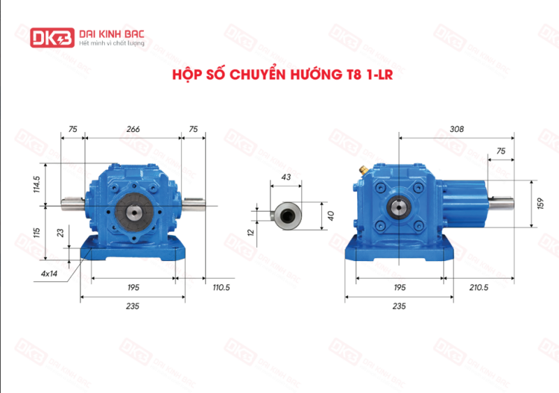 hộp số chuyển hướng t8-1:1