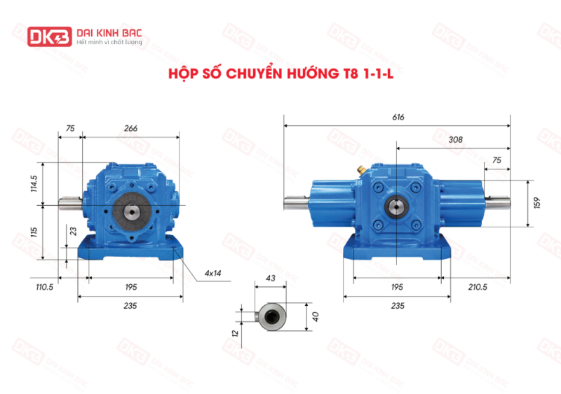 hộp số chuyển hướng t8-3:1