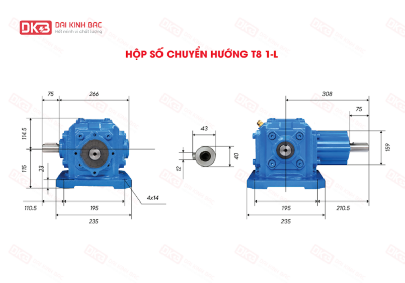 hộp số chuyển hướng t8-3:1