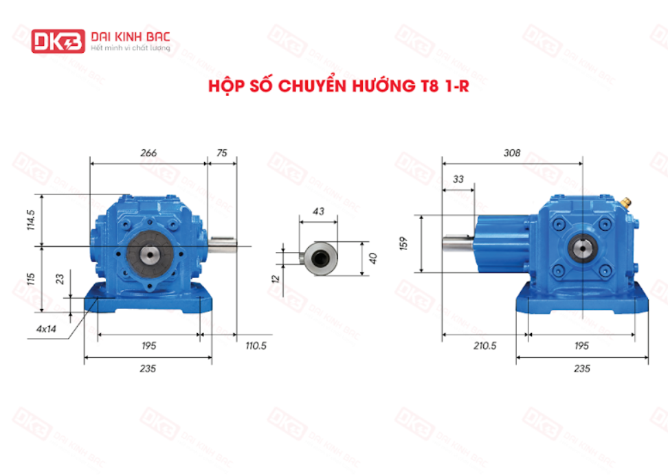 hộp số chuyển hướng t8-3:1