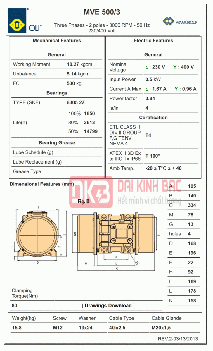 bản vẽ động cơ rung oli 0.5KW 