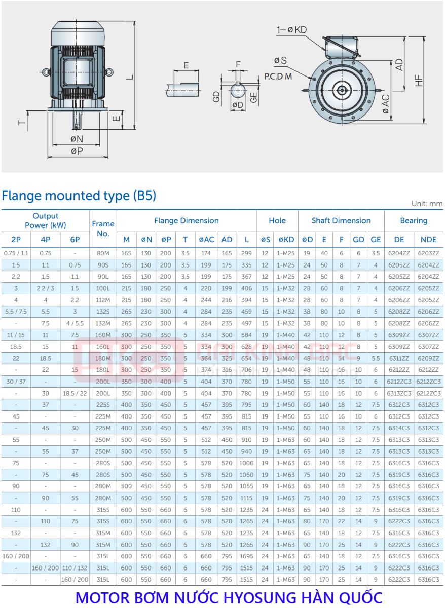 catalog motor bom nuoc hyosung 