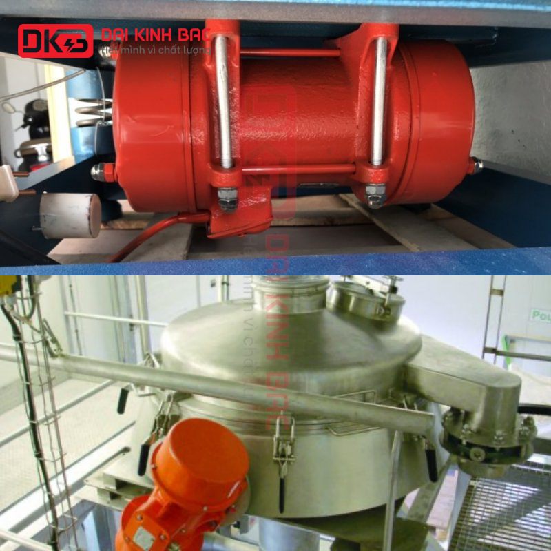 ảnh thực thế động cơ rung mini trong ứng dụng công nghiệp