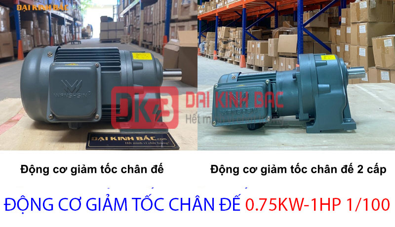 động cơ giảm tốc chân đế 0.75kw 1hp 1.100