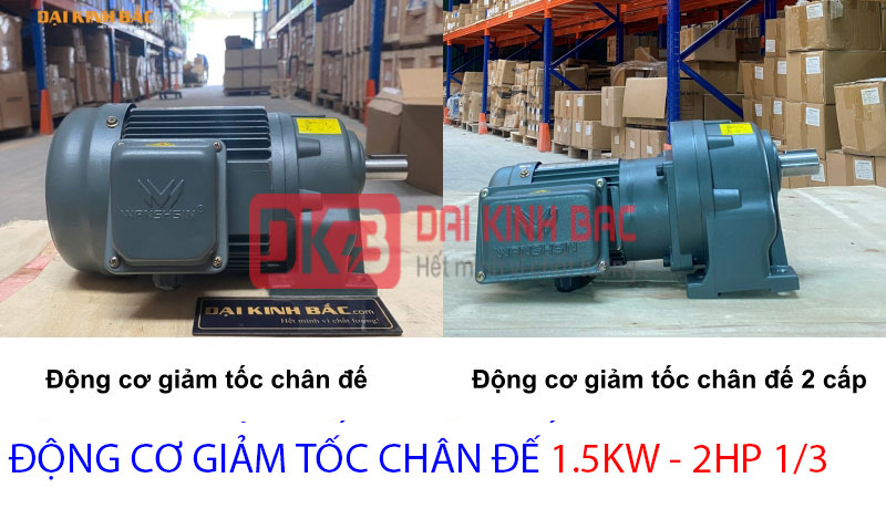 động cơ giảm tốc chân đế 1.5kw 2hp 1.3