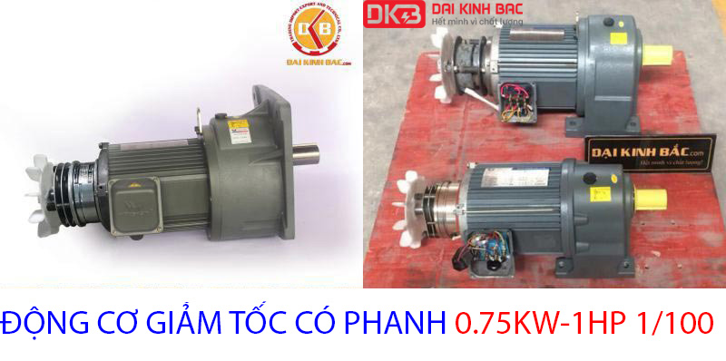 động cơ giảm tốc có phanh 0.75kw 1hp 1.100