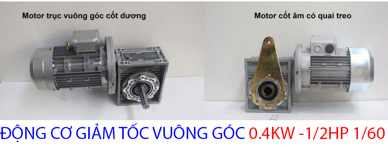 động cơ giảm tốc vuông góc 0.4kw 1.60