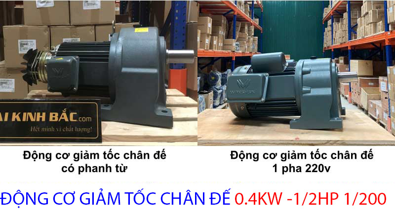động cơ giảm tốc chân đế 0.4kw 1.200