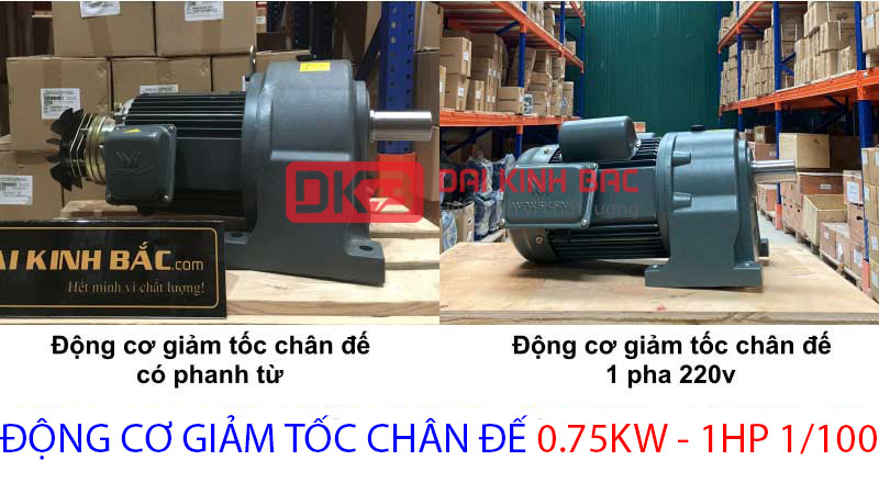 động cơ giảm tốc chân đế 0.75kw 1hp 1.100